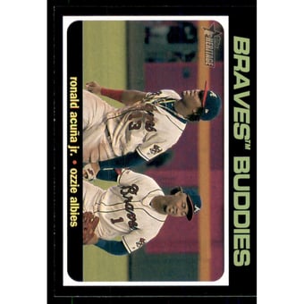 2020 Topps Heritage High Number Combo Cards #CC10 Ozzie Albies/Ronald Acuna Jr.