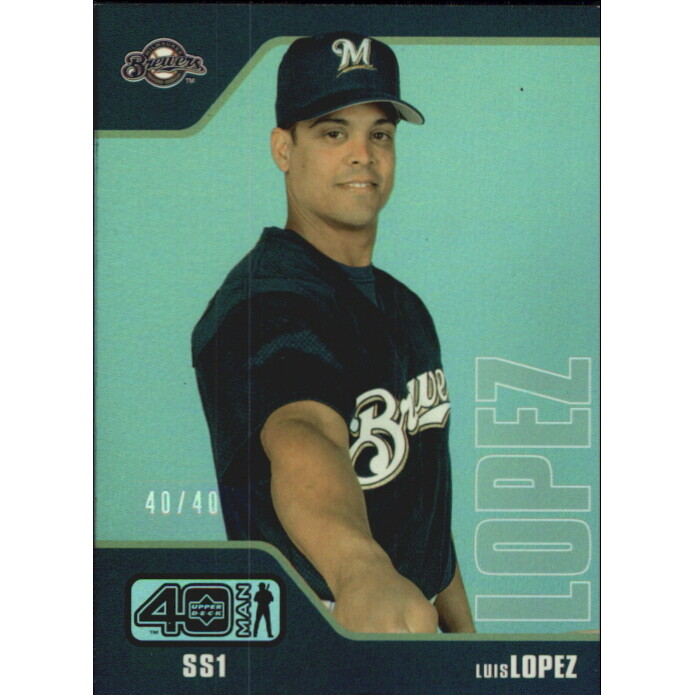 2002 Upper Deck 40-Man Electric Rainbow #538 Luis Lopez. rookie card picture