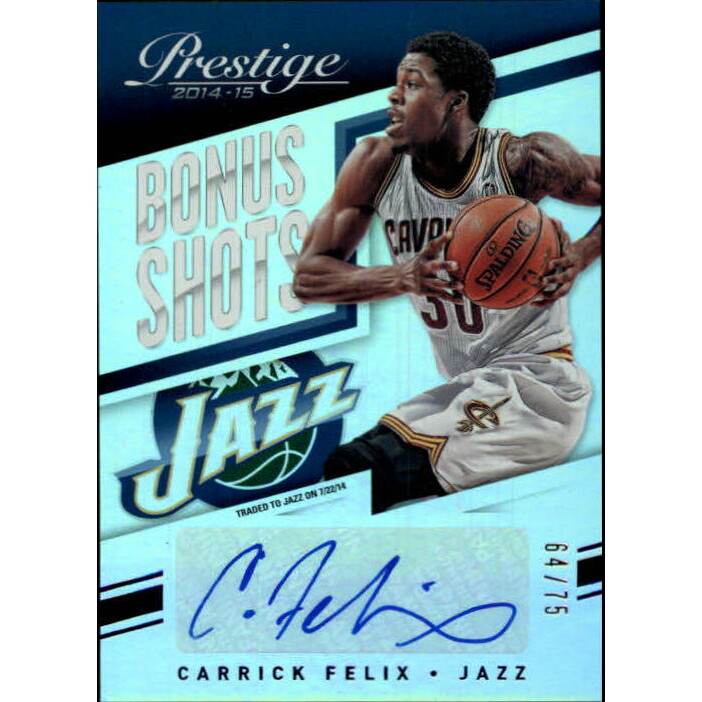 2014-15 Prestige Premium Bonus Shots Autographs Blue #43 Carrick Felix/75