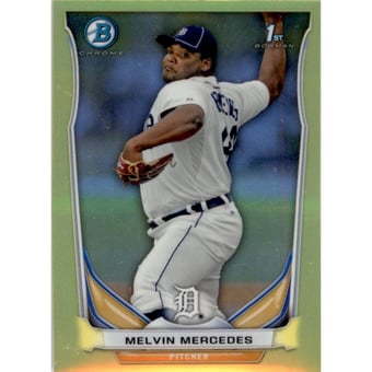 2014 Bowman Chrome Mini Factory Set Yellow Refractors #70 Melvin Mercedes