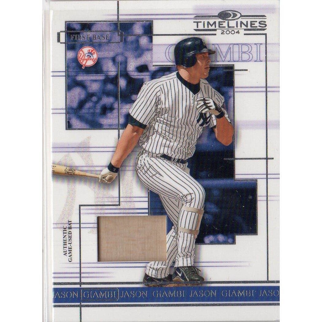 2004 Donruss Timelines Material #23 Jason Giambi Bat. rookie card picture