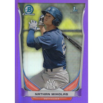 2014 Bowman Chrome Prospects Series 2 Purple Refractors #BCP58 Nathan Mikolas