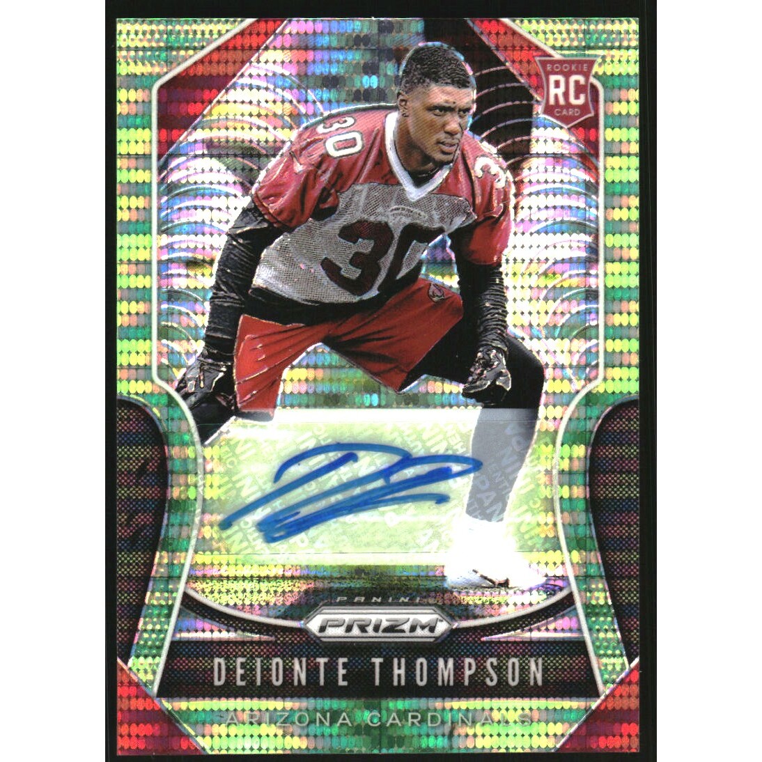 2019 Panini Prizm Rookie Autographs Prizms Neon Green #390 Deionte Thompson