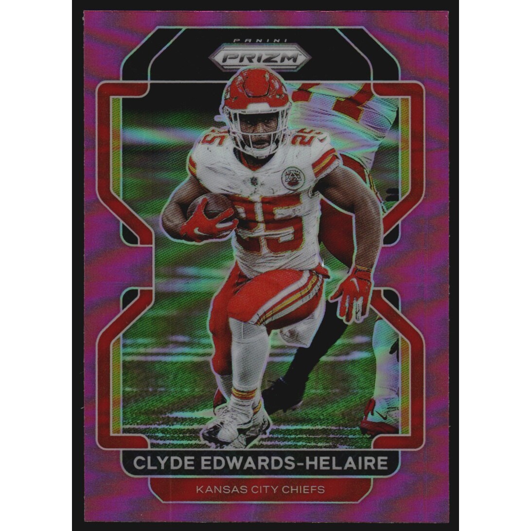 2021 Panini Prizm Prizms Pink #191 Clyde Edwards-Helaire. rookie card picture