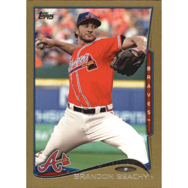 2014 Topps Mini Gold #454 Brandon Beachy. rookie card picture