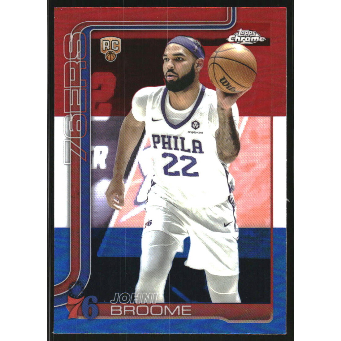 2025-26 Topps Chrome Red White and Blue Refractors #285 Johni Broome