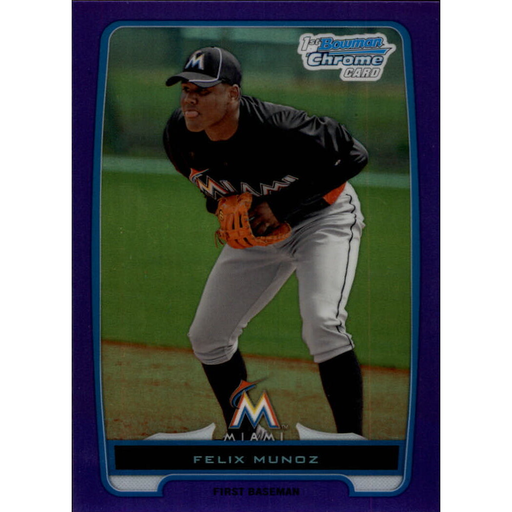 2012 Bowman Chrome Prospects Purple Refractors #BCP192 Felix Munoz