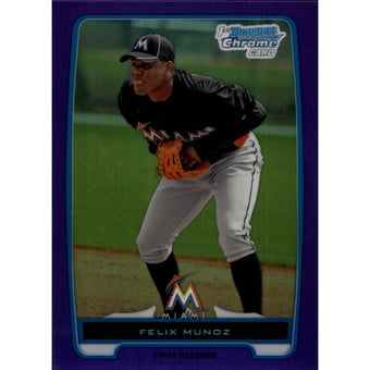 2012 Bowman Chrome Prospects Purple Refractors #BCP192 Felix Munoz