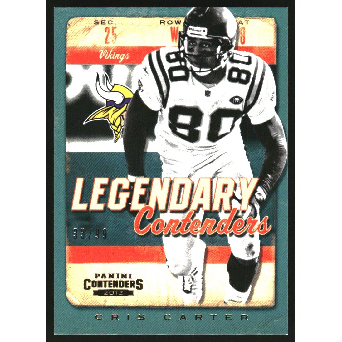 2013 Panini Contenders Legendary Contenders Gold #3 Cris Carter
