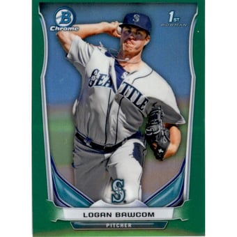 2014 Bowman Chrome Mini Factory Set Green Refractors #220 Logan Bawcom