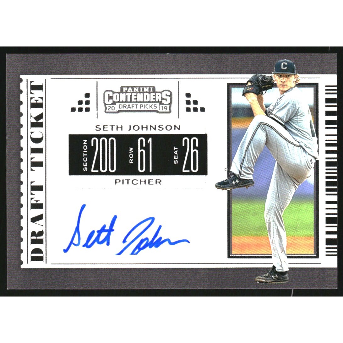 2019 Panini Contenders Draft Picks Draft Ticket Autographs #11 Seth Johnson. rookie card picture