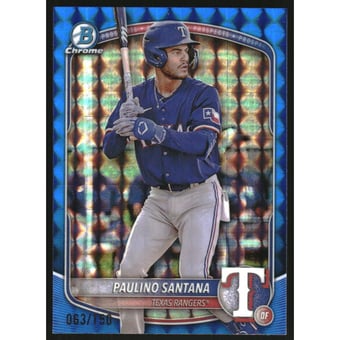 2025 Bowman Chrome Prospects Blue Geometric Refractors #BCP72 Paulino Santana