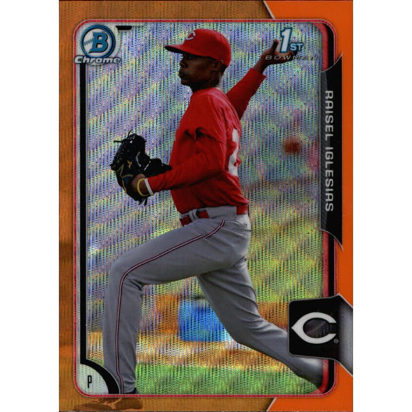 2015 Bowman Chrome Prospects Orange Wave Refractors #BCP103 Raisel Iglesias