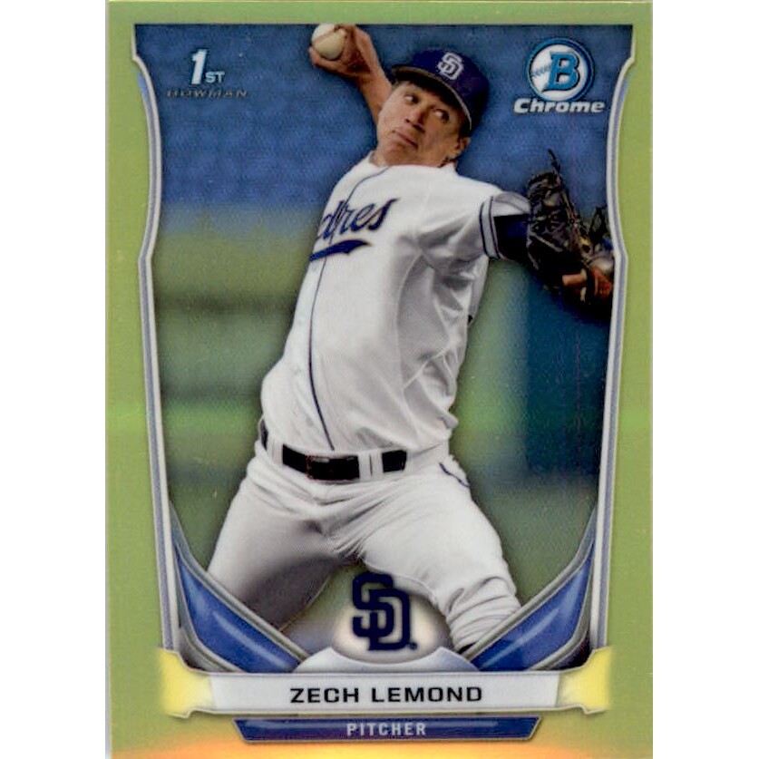 2014 Bowman Chrome Mini Factory Set Yellow Refractors #93 Zech Lemond 2014 Bowman Chrome Mini Factory Set Yellow Refractors #93 Zech Lemond