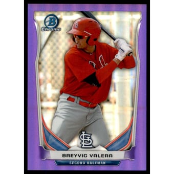 2014 Bowman Chrome Prospects Series 2 Purple Refractors #BCP69 Breyvic Valera