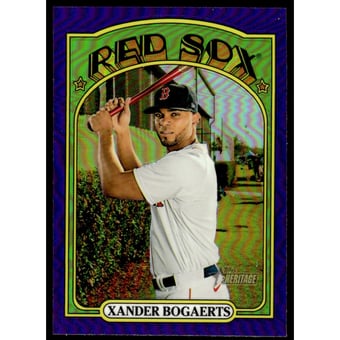 2021 Topps Heritage Chrome Purple Refractors #700 Xander Bogaerts