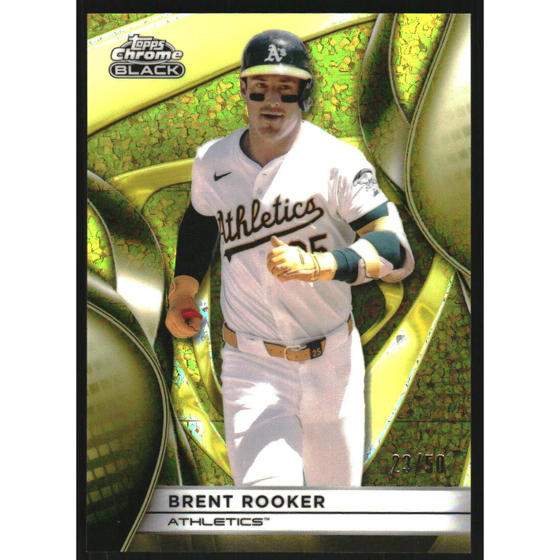 2025 Topps Chrome Black Gold Mini-Diamond Refractors #90 Brent Rooker. rookie card picture