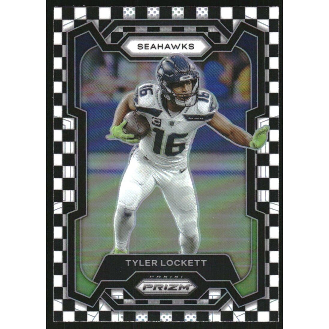2023 Panini Prizm Prizms Black and White Checker #264 Tyler Lockett. rookie card picture