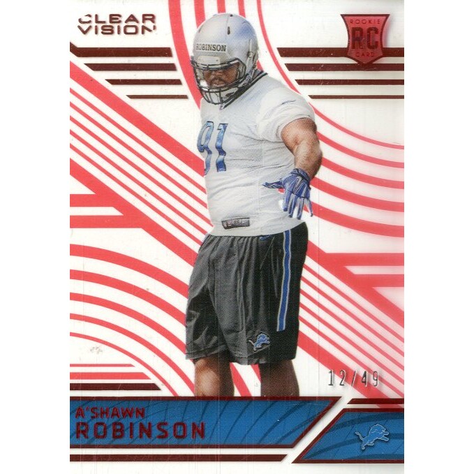 2016 Panini Clear Vision Red #153 A'Shawn Robinson L2. rookie card picture