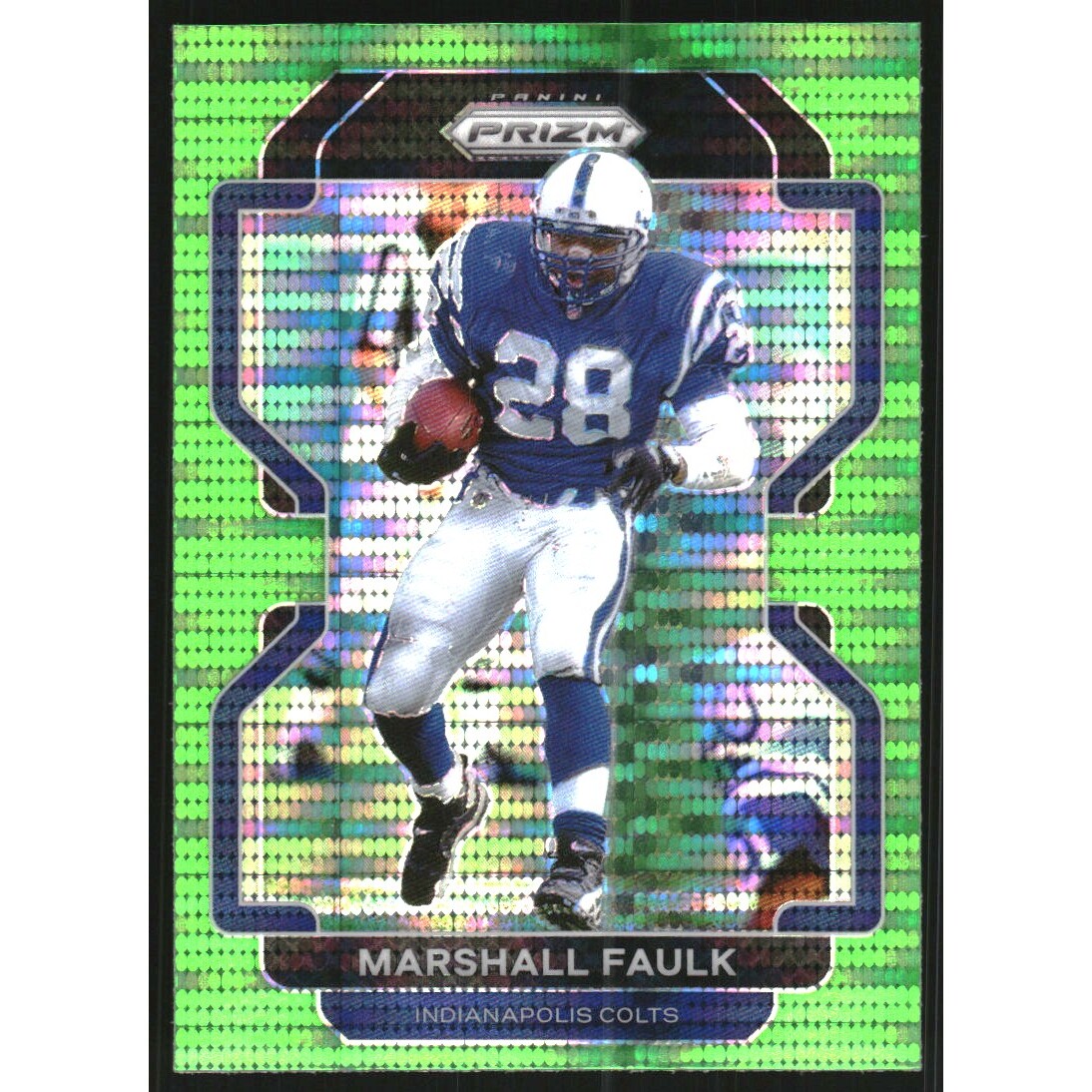 2021 Panini Prizm Prizms Neon Green Pulsar #31 Marshall Faulk
