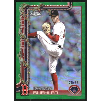2025 Topps Holiday Chrome Green Refractors #HC197 Walker Buehler