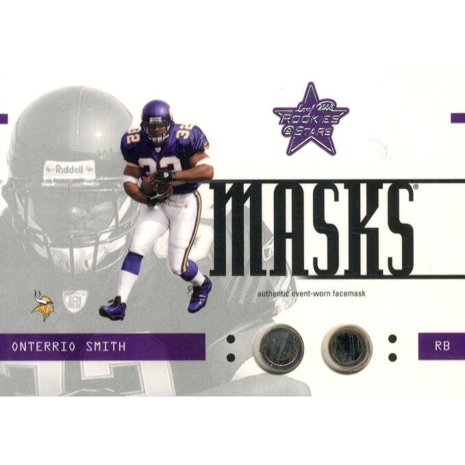 2003 Leaf Rookies and Stars Masks Duals #RM12 Onterrio Smith 2003 Leaf Rookies and Stars Masks Duals #RM12 Onterrio Smith