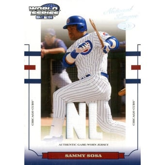 2004 Donruss World Series Material Fabric AL/NL #42 Sammy Sosa Jsy
