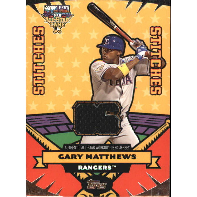 2006 Topps Update All Star Stitches #GM Gary Matthews Jr. Jsy. rookie card picture