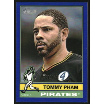 2025 Topps Heritage Chrome Blue Refractors #594 Tommy Pham