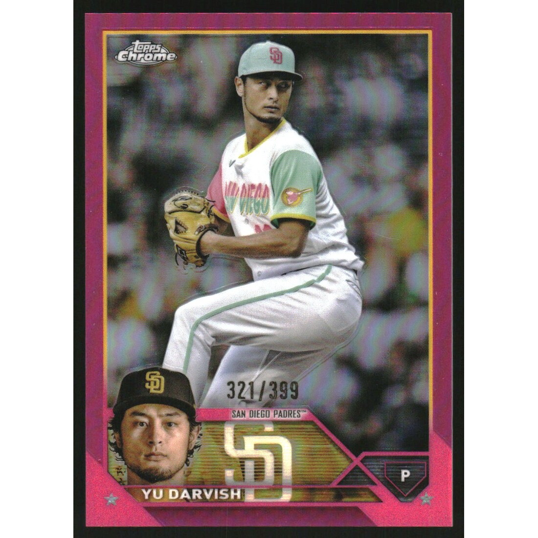 2023 Topps Chrome Magenta Refractors #26 Yu Darvish