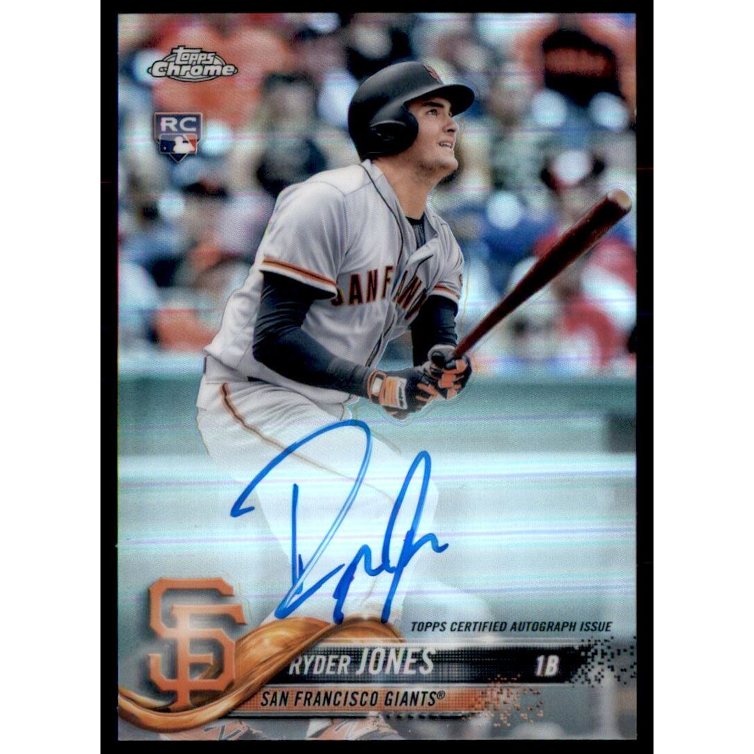 2018 Topps Chrome Rookie Autographs Refractors #RARJ Ryder Jones. rookie card picture