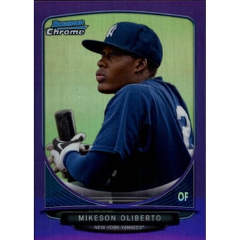 2013 Bowman Chrome Prospects Purple Refractors #BCP94 Mikeson Oliberto