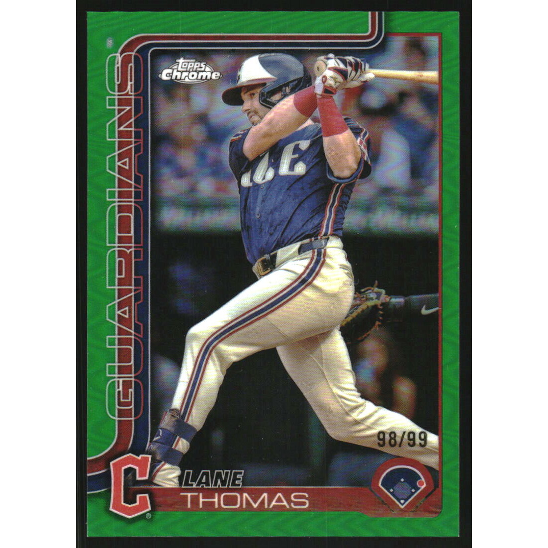2025 Topps Chrome Green Refractors #52 Lane Thomas. rookie card picture