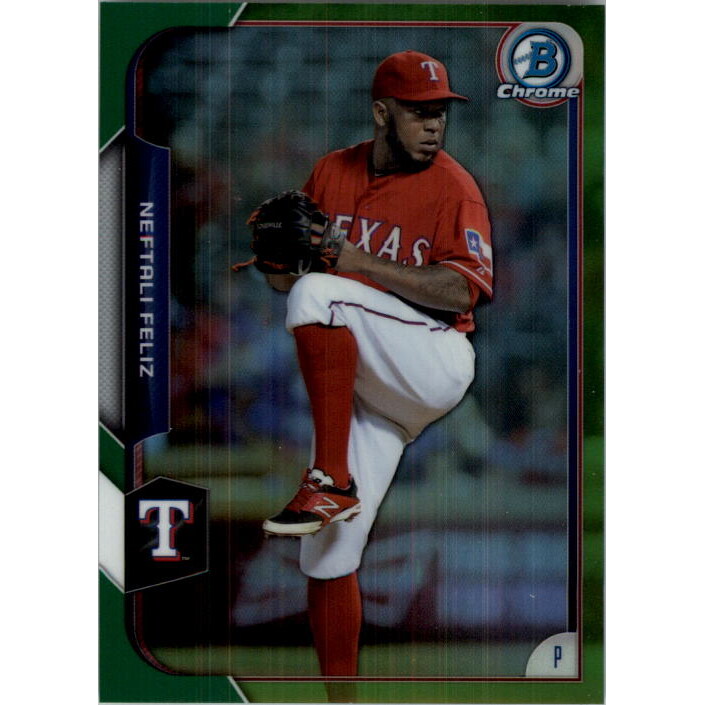 2015 Bowman Chrome Green Refractors #112 Neftali Feliz. rookie card picture