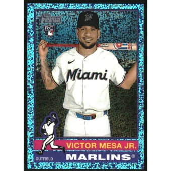 2025 Topps Heritage Chrome Light Blue Sparkle Refractors #690 Victor Mesa Jr.