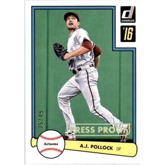 2016 Donruss '82 Gold Press Proof #34 A.J. Pollock