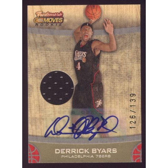 2007-08 Topps Trademark Moves Rookie Relic Ink #80 Derrick Byars/139