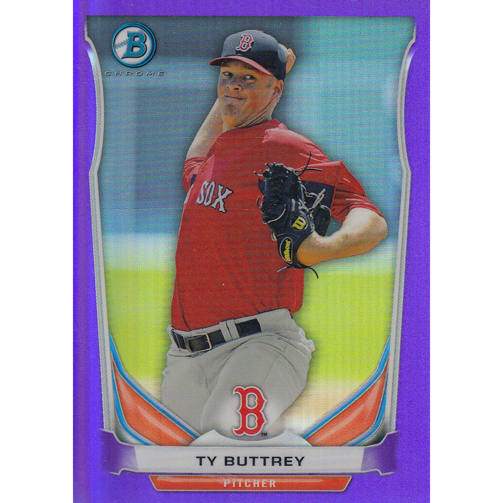2014 Bowman Chrome Prospects Purple Refractors #BCP30 Ty Buttrey. rookie card picture