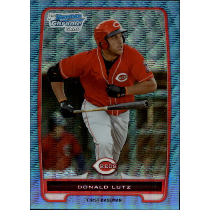 2012 Bowman Chrome Prospects Blue Wave Refractors #BCP125 Donald Lutz. rookie card picture