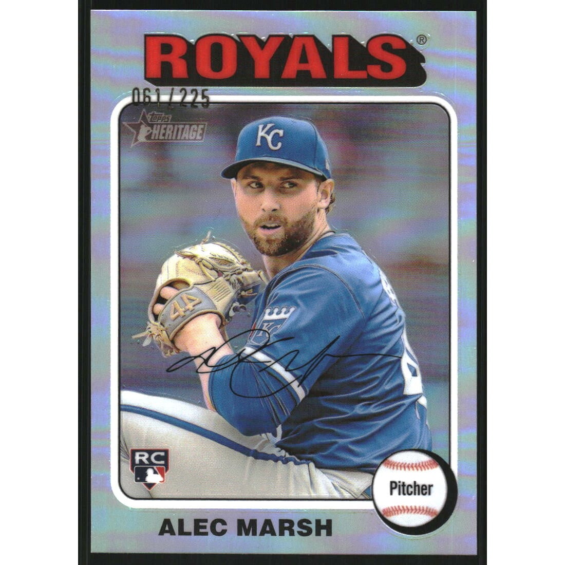 2024 Topps Heritage Chrome Silver Refractors #683 Alec Marsh HN/225