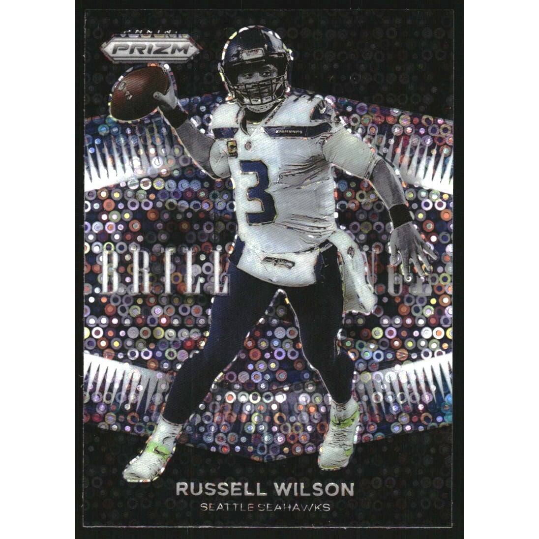 2021 Panini Prizm Brilliance Prizms No Huddle #5 Russell Wilson. rookie card picture