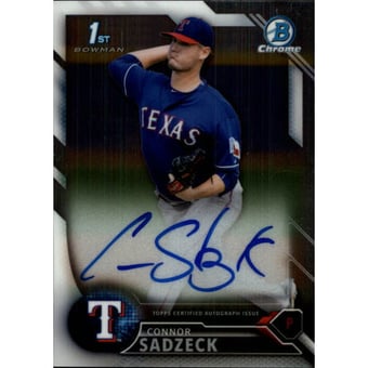 2016 Bowman Chrome Prospect Autographs #BCAPCS Connor Sadzeck