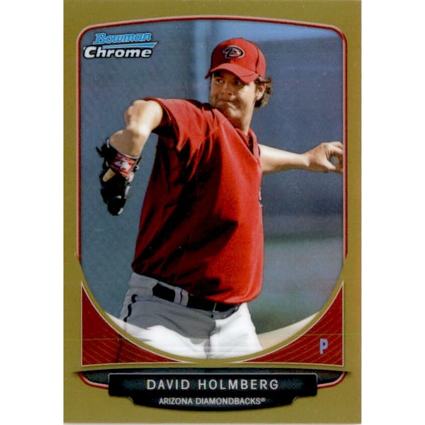 2013 Bowman Chrome Mini Gold Refractors #154 David Holmberg. rookie card picture
