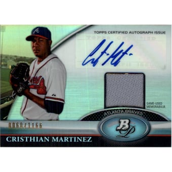 2011 Bowman Platinum Relic Autograph Refractors #CM Cristhian Martinez/1166