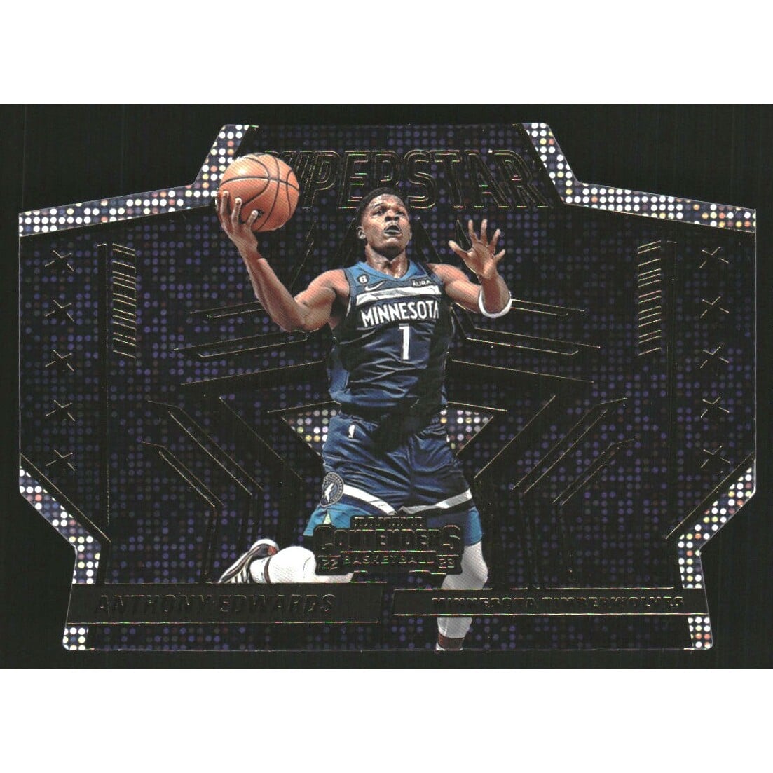 2022-23 Panini Contenders Superstar Die-Cuts #7 Anthony Edwards. rookie card picture