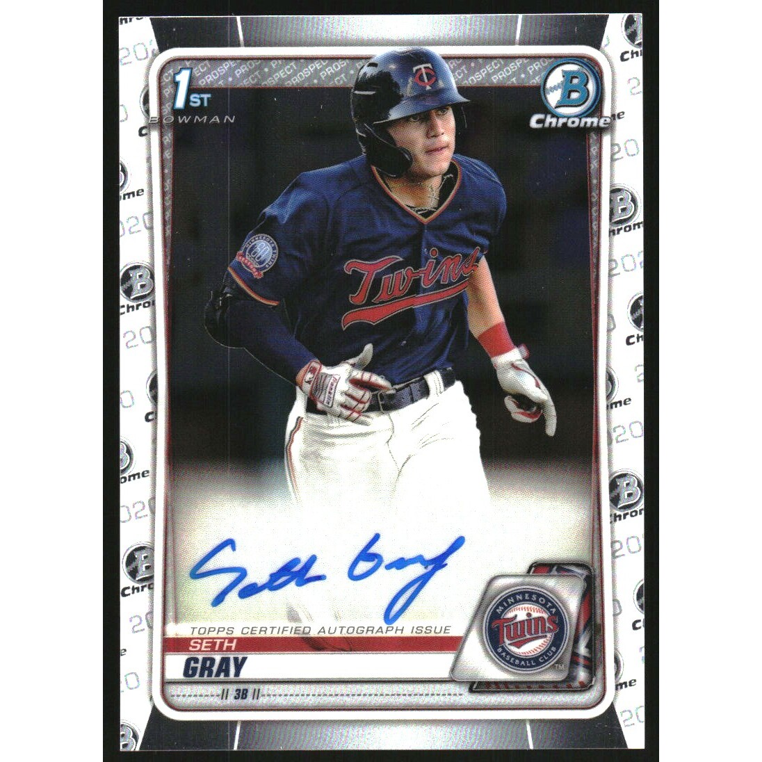 2020 Bowman Chrome Prospect Autographs #CPASG Seth Gray 2020 Bowman Chrome Prospect Autographs #CPASG Seth Gray