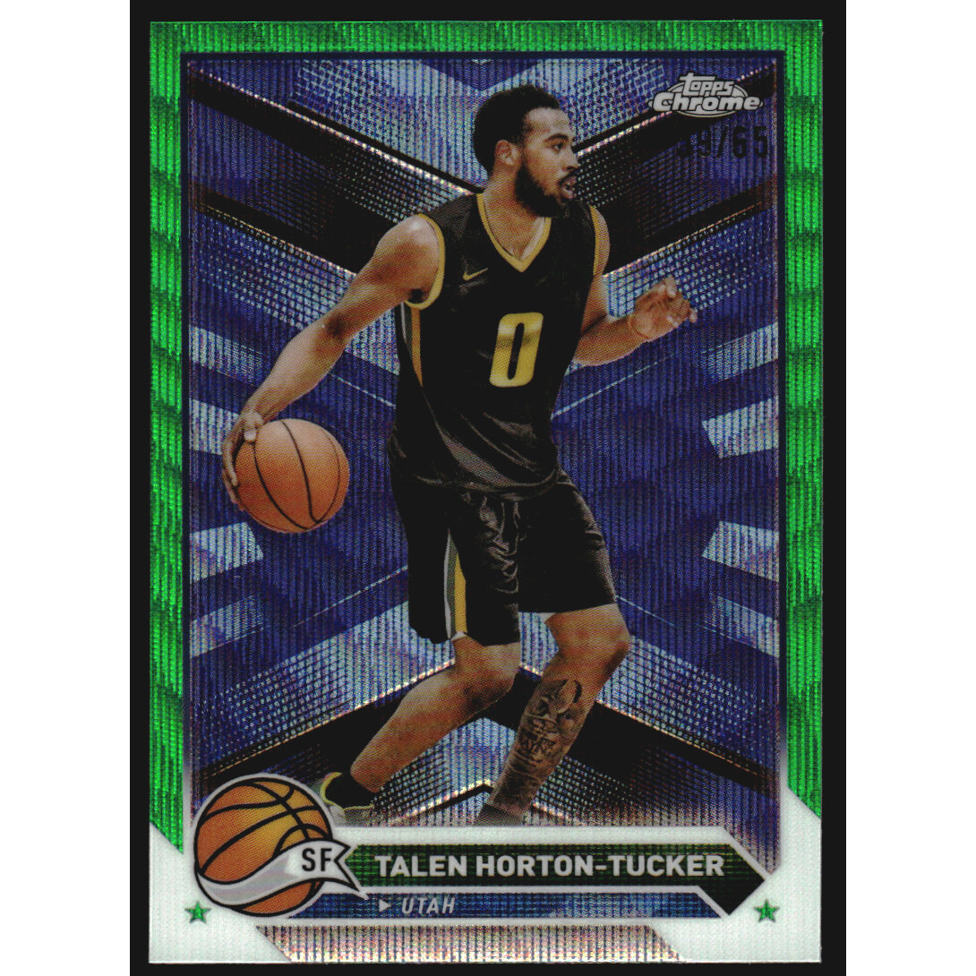 2023-24 Topps Chrome Green Wave Refractors #124 Talen Horton-Tucker 2023-24 Topps Chrome Green Wave Refractors #124 Talen Horton-Tucker