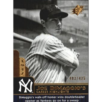2009 SPx Joe DiMaggio Career Highlights #JD65 Joe DiMaggio