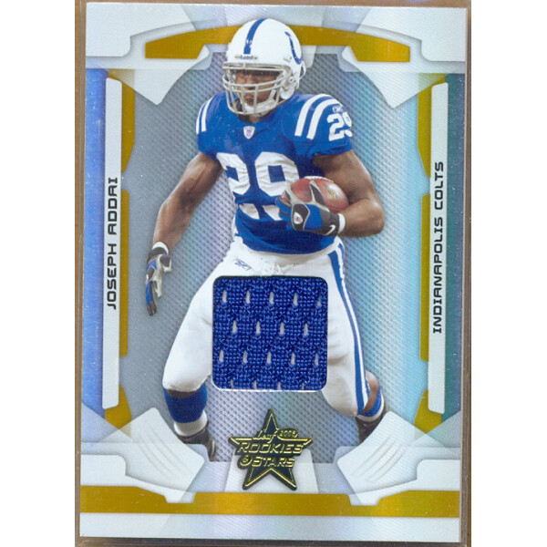 2008 Leaf Rookies and Stars Materials Gold Longevity #41 Joseph Addai/250