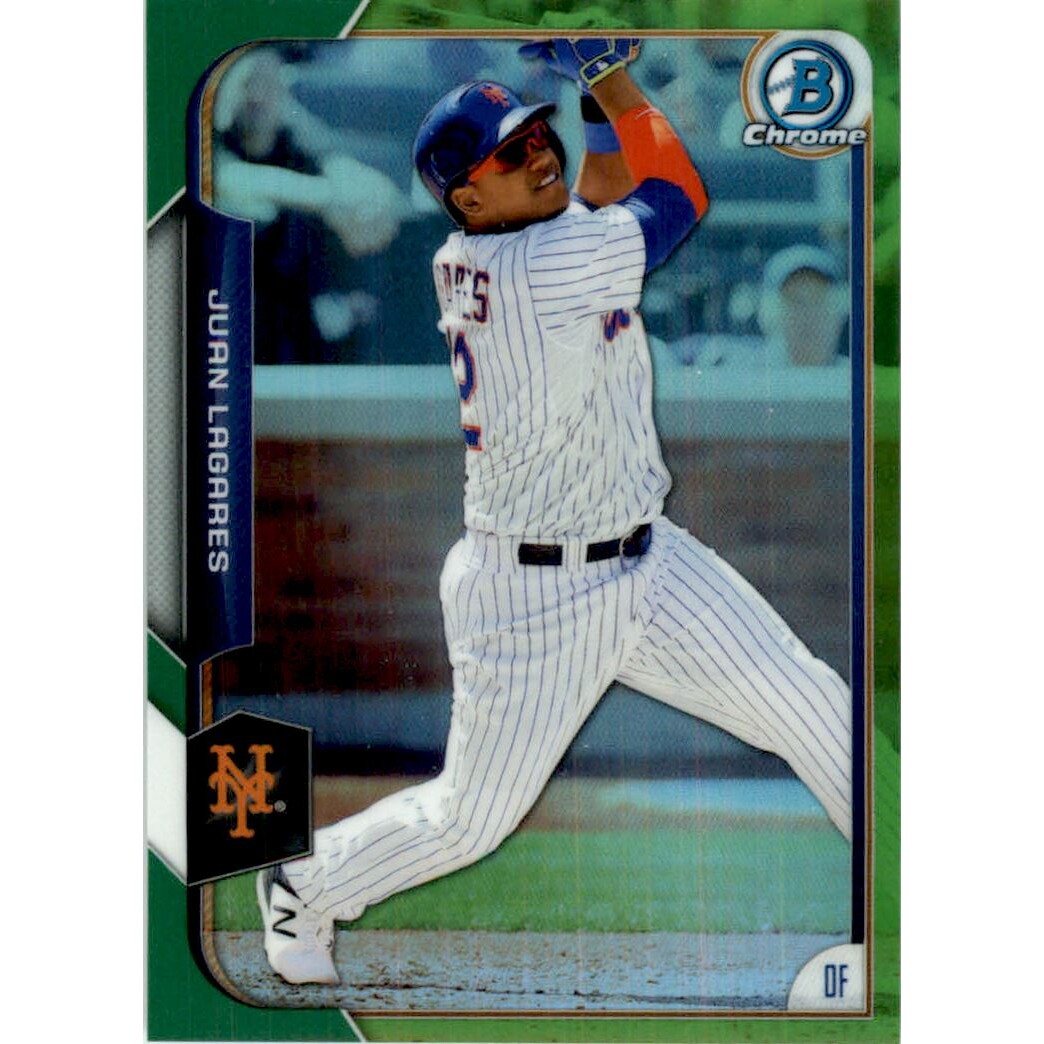 2015 Bowman Chrome Green Refractors #30 Juan Lagares. rookie card picture